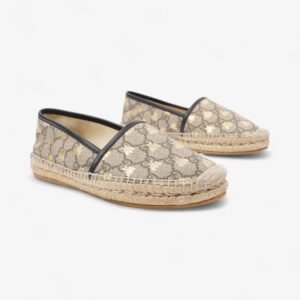 Gucci GG Bee Espadrille GG Supreme / Gold Canvas EU 36.5 UK 3.5 | AlmaBagz