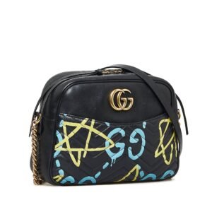 Gucci GG Marmont Ghost Black Printed Leather | AlmaBagz