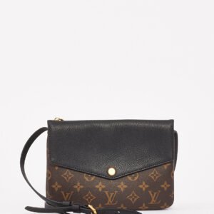 Louis Vuitton Black & Monogram Canvas Twice Crossbody Bag | AlmaBagz