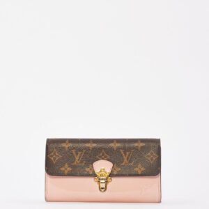 Louis Vuitton Monogram & Pink Vernis Canvas Cherrywood Long Wallet | AlmaBagz