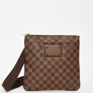 Louis Vuitton Damier Ebene Canvas Brooklyn Flat Pochette Crossbody Bag | AlmaBagz