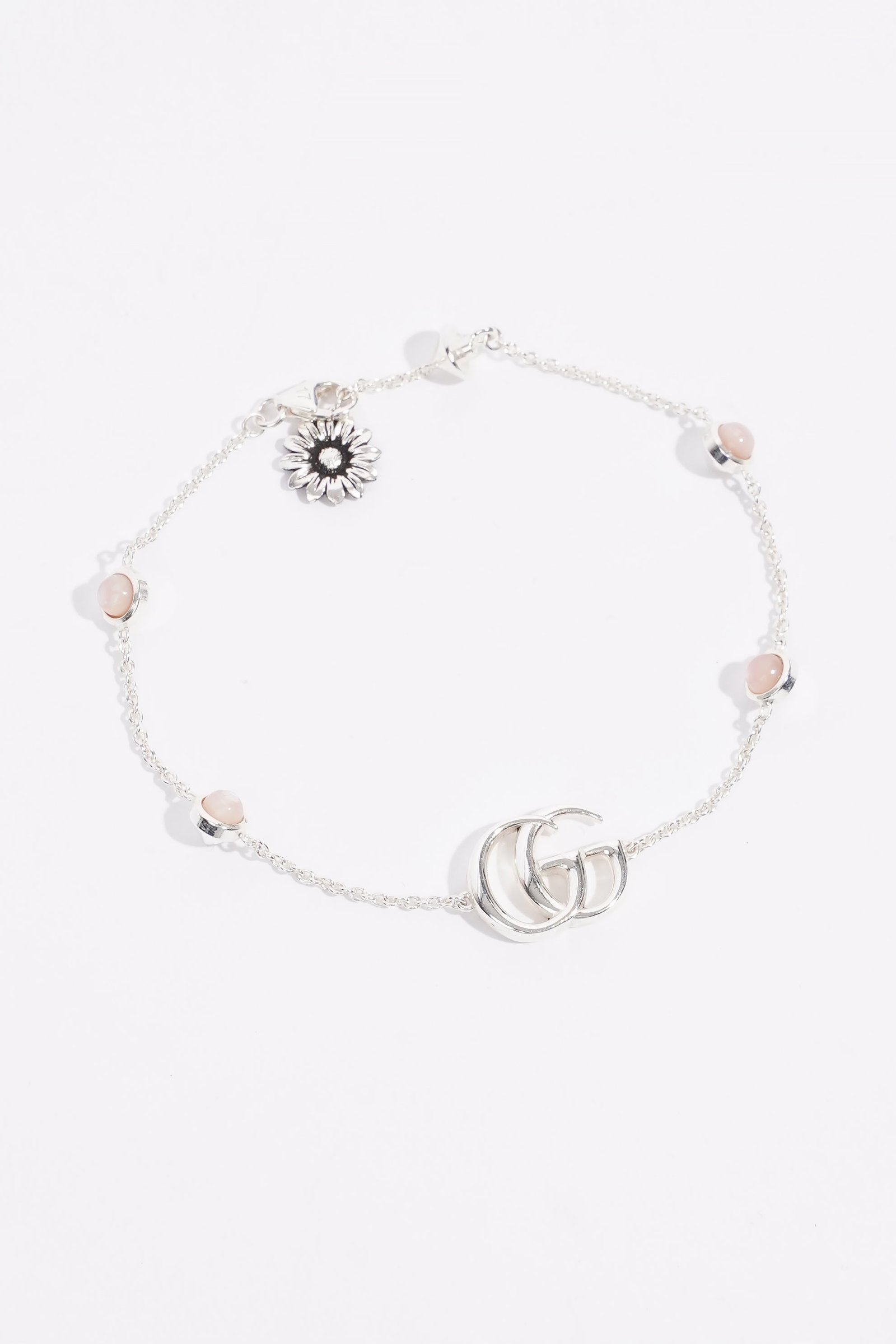 Gucci GG Marmont Mother Of Pearl Bracelet Silver / Baby Pink Pearl Silver Sterling 17cm | AlmaBagz