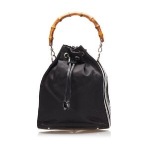 Gucci Nylon Bamboo Bucket Satchel | AlmaBagz