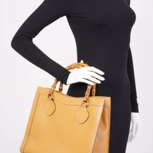 Gucci Diana Bamboo Strap Mustard Leather | AlmaBagz