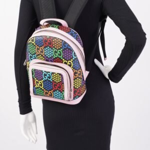 Gucci GG Supreme Psychedelic Backpack Black / Pink / Blue Small | AlmaBagz