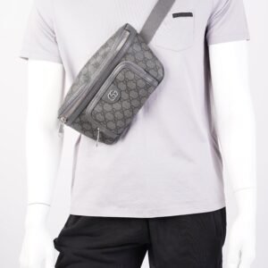 Gucci Ophidia Belt Bag Grey Supreme Coated Canvas | AlmaBagz