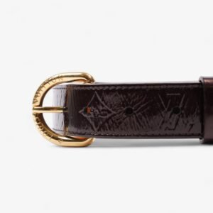 Louis Vuitton Single Buckle Belt Burgundy Patent Leather 80cm 32" | AlmaBagz