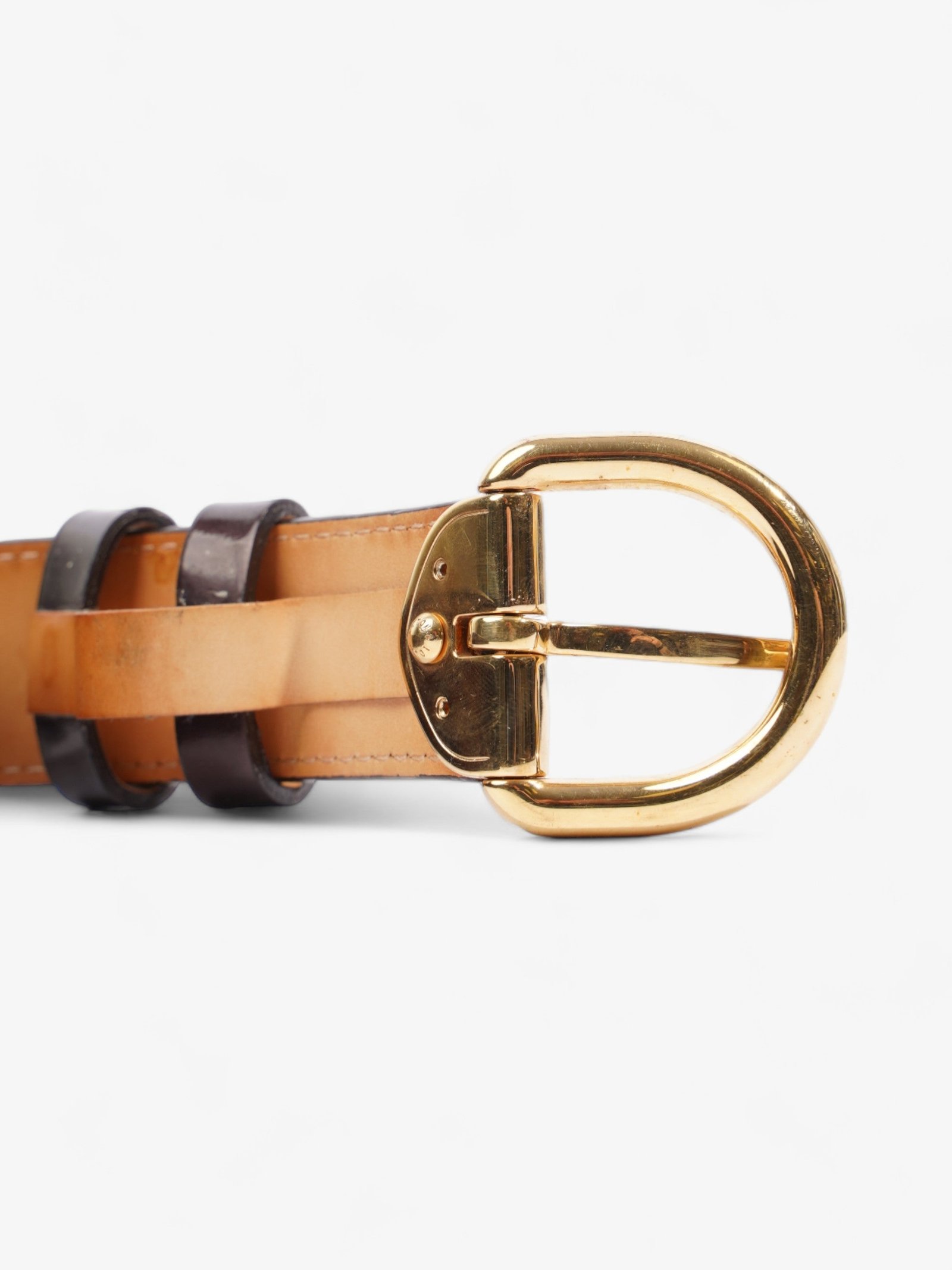 Louis Vuitton Single Buckle Belt Burgundy Patent Leather 80cm 32" | AlmaBagz - Image 4