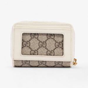 Gucci Horsebit 1955 Coin Purse GG Supreme / White Canvas | AlmaBagz