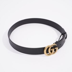 Gucci GG Marmont Belt Black Leather 80cm 32" | AlmaBagz