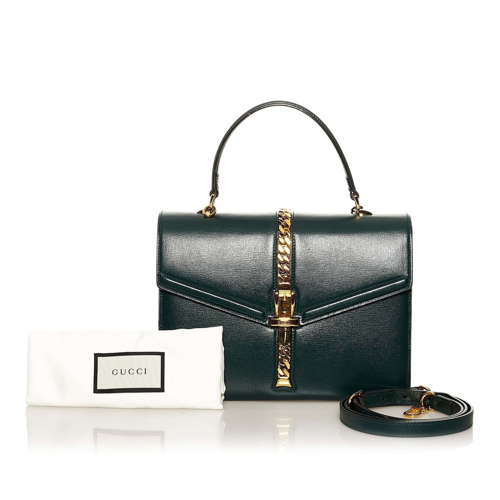Gucci Sylvie 1969 Top Handle Bag Green | AlmaBagz