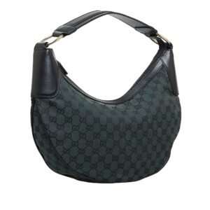 Gucci Half Moon Hobo Green GG Canvas | AlmaBagz