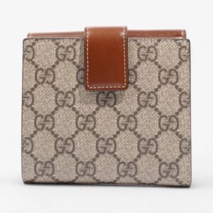 Gucci French Flap Wallet GG Supreme / Brown Canvas | AlmaBagz