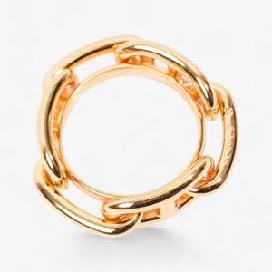 Hermes Lucade Chaîne d'Ancre Scarf Ring Gold Gold Plated 62 | AlmaBagz