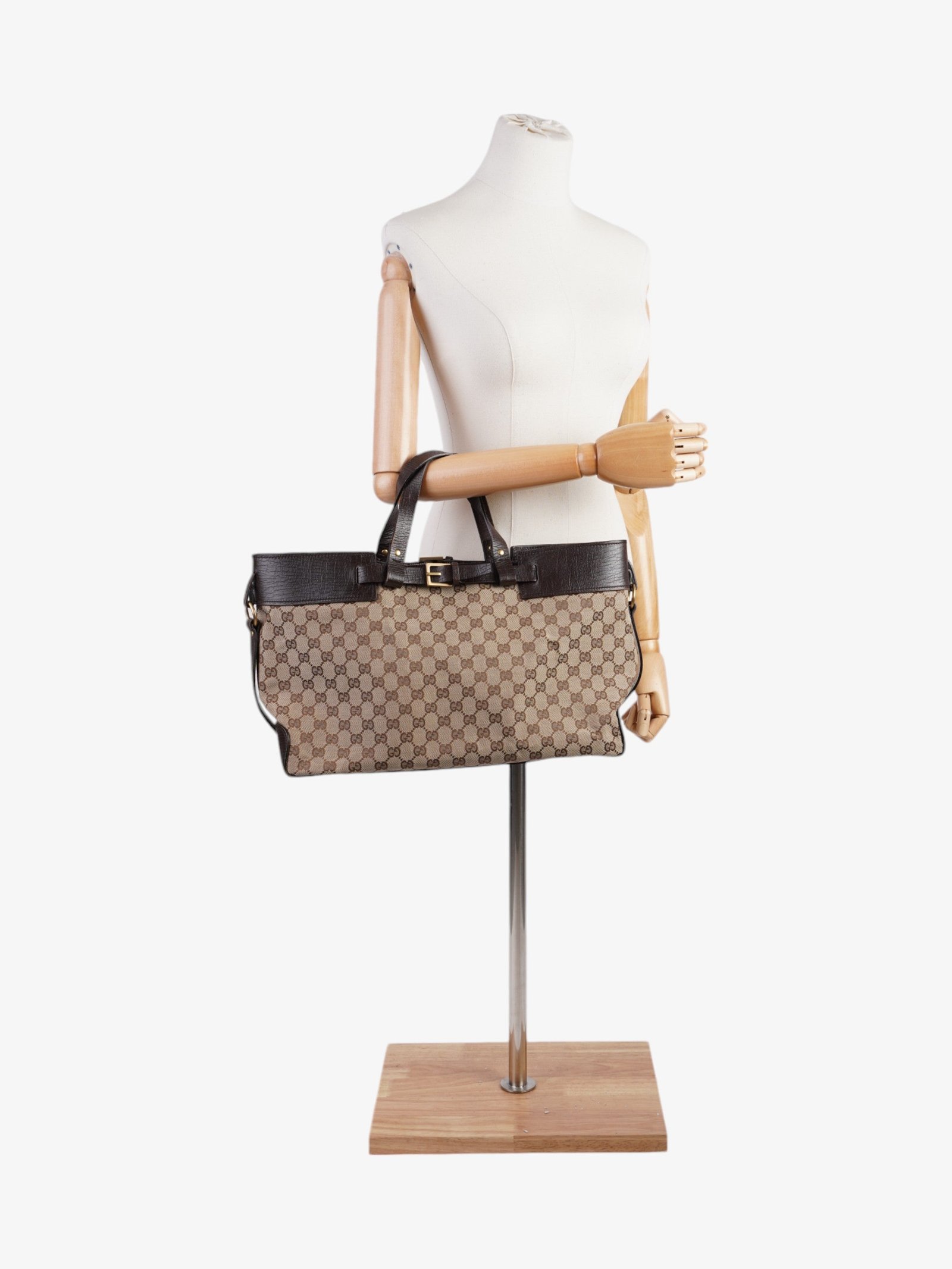 Gucci Tote Beige / Brown Canvas | AlmaBagz