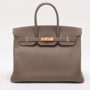 Hermes Birkin 35 Veau Epsom Etoupe - R Square Stamp 2014 | AlmaBagz