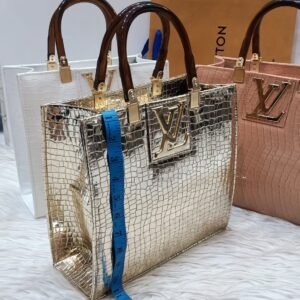 Louis Vuitton Luxury Women's Tote Bag - Stylish Zip Closure with Long Belt (Golden) | AlmaBagz