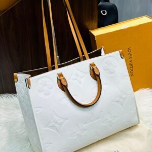 Louis Vuitton Onthego Black Medium Tote Bag for Women (White) | AlmaBagz