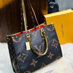 Louis Vuitton Onthego Black Medium Tote Bag for Women (Brown) | AlmaBagz