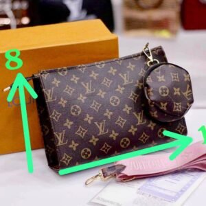 Louis Vuitton Crossbody Women Pouch – 2-Piece Set (Brown/Black) | AlmaBagz