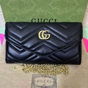 Gucci GG Marmont Black Crossbody Bag + Clutch (black 1) | AlmaBagz
