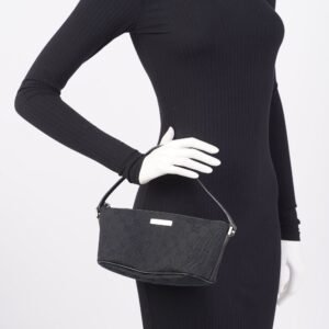 Gucci Boat Pochette Bag Black Canvas | AlmaBagz