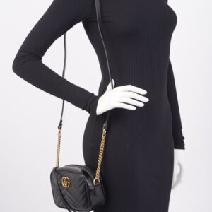 Gucci Marmont Bag Black Leather Small | AlmaBagz