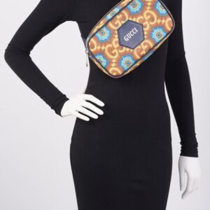 Gucci Kaleidoscope 100 Belt Bag Blue / Orange / Yellow Canvas | AlmaBagz