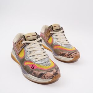 Gucci Ultrapace Sneaker Grey / Yellow / Pink Suede EU 37.5 / UK 4.5 | AlmaBagz