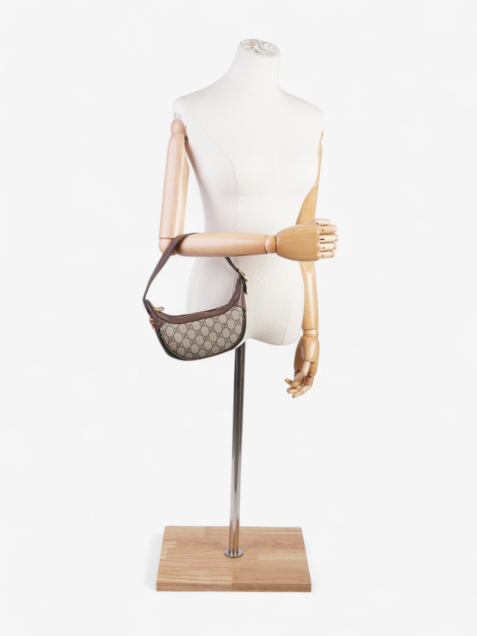 Gucci Ophidia GG Supreme / Brown / Green Canvas Mini | AlmaBagz