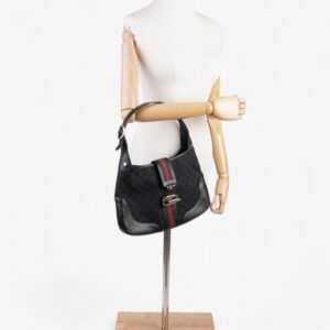 Gucci Vintage Jackie Black Canvas | AlmaBagz