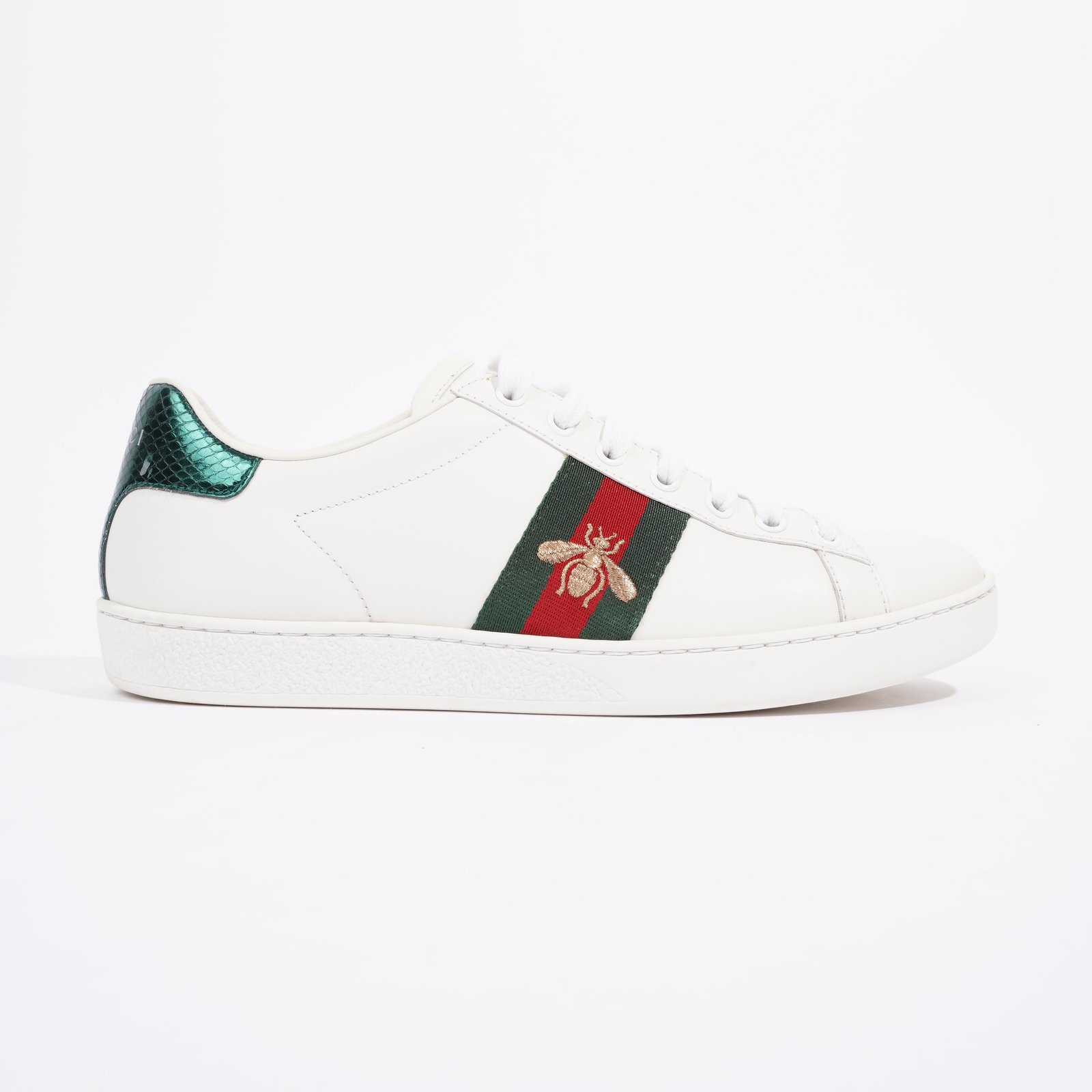 Gucci Ace Embroidered Bee White / Red / Green Leather EU 39 UK 6 | AlmaBagz - Image 14