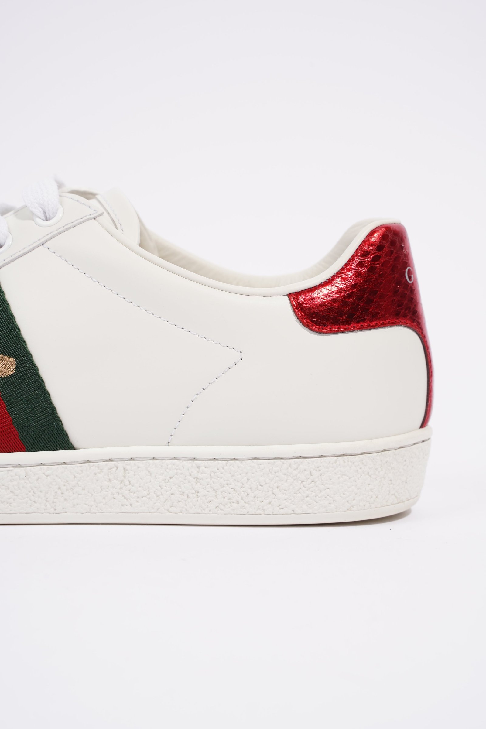 Gucci Ace Embroidered Bee White / Red / Green Leather EU 39 UK 6 | AlmaBagz - Image 10