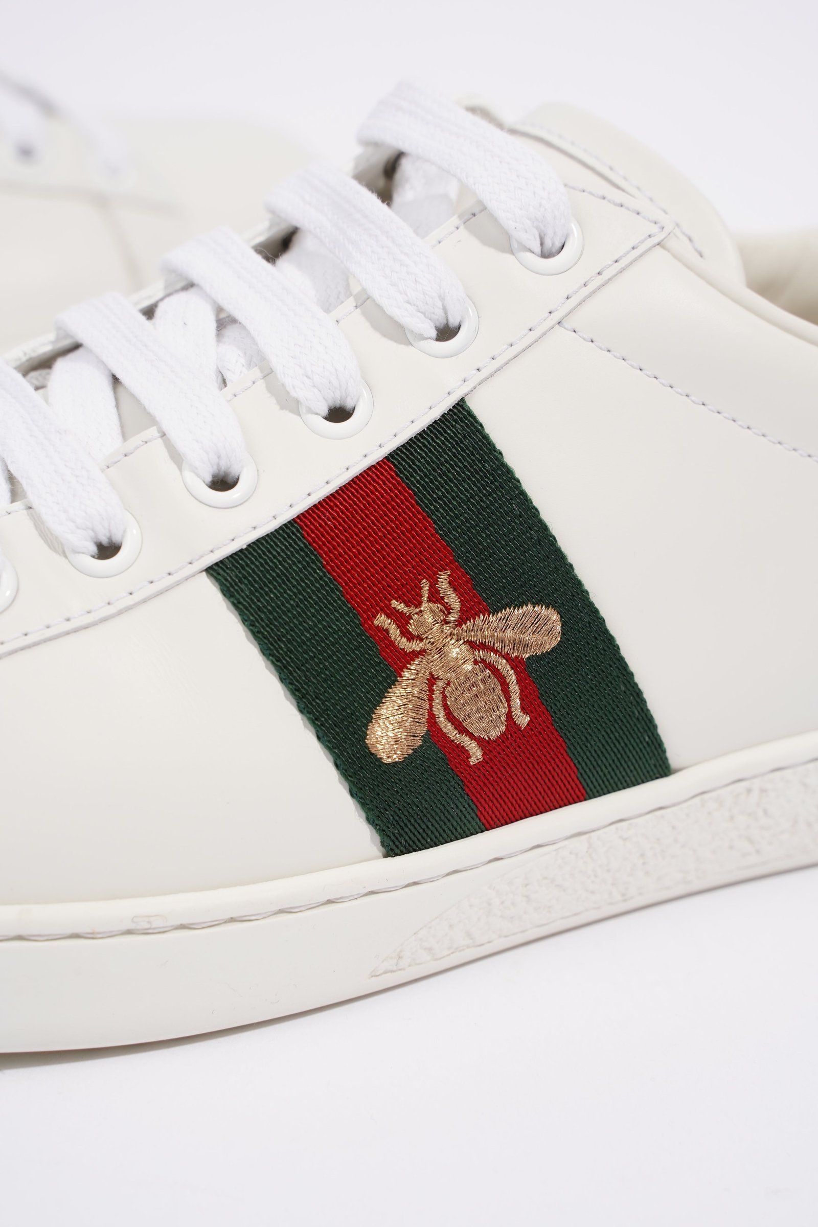 Gucci Ace Embroidered Bee White / Red / Green Leather EU 39 UK 6 | AlmaBagz - Image 11