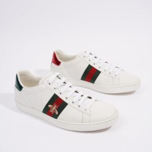 Gucci Ace Embroidered Bee White / Red / Green Leather EU 39 UK 6 | AlmaBagz