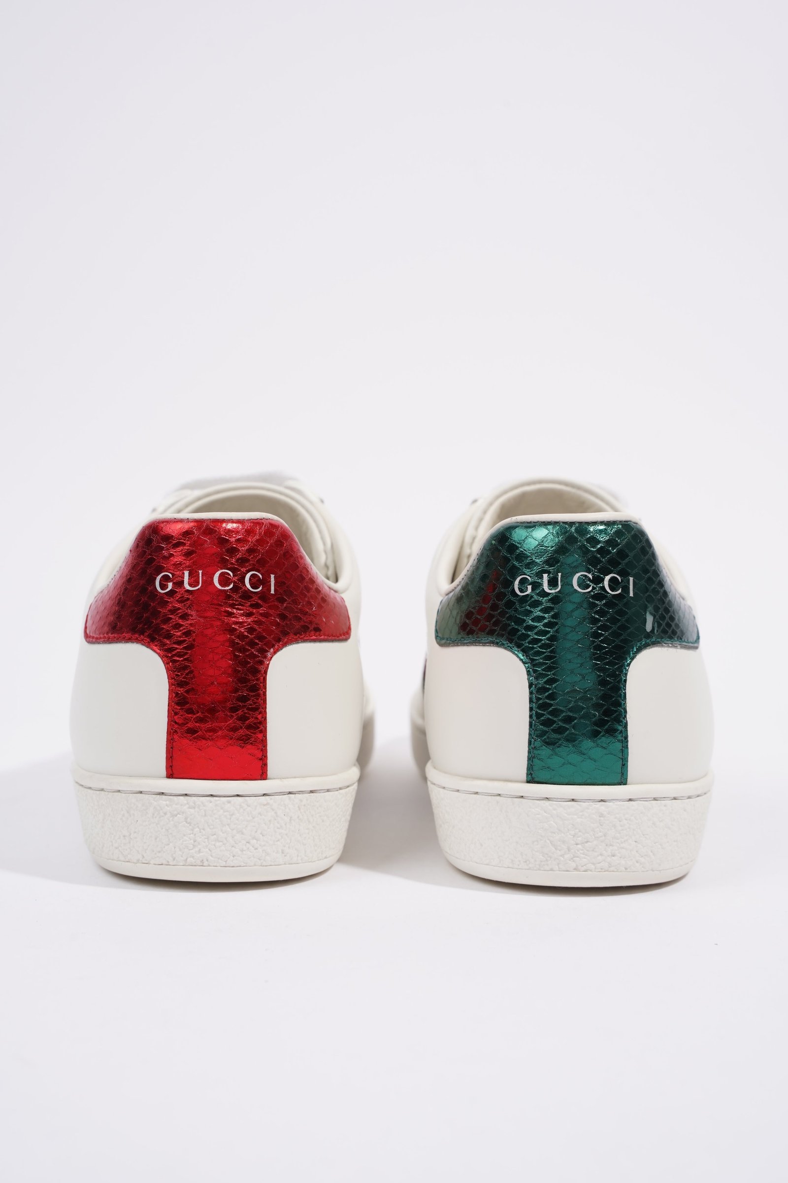 Gucci Ace Embroidered Bee White / Red / Green Leather EU 39 UK 6 | AlmaBagz - Image 5