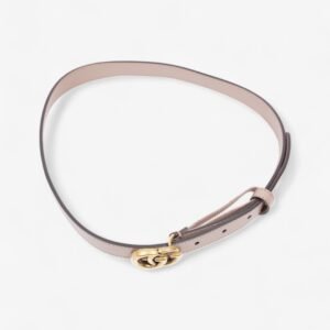 Gucci GG Marmont Thin Belt Dusty Rose / Gold Leather 70cm / 28" | AlmaBagz