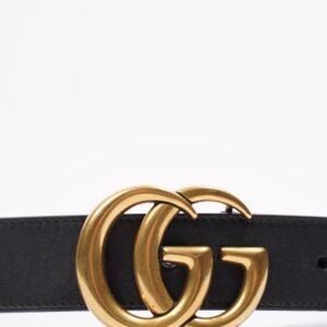 Gucci Marmont Belt Black / Gold Leather 75cm 30" | AlmaBagz