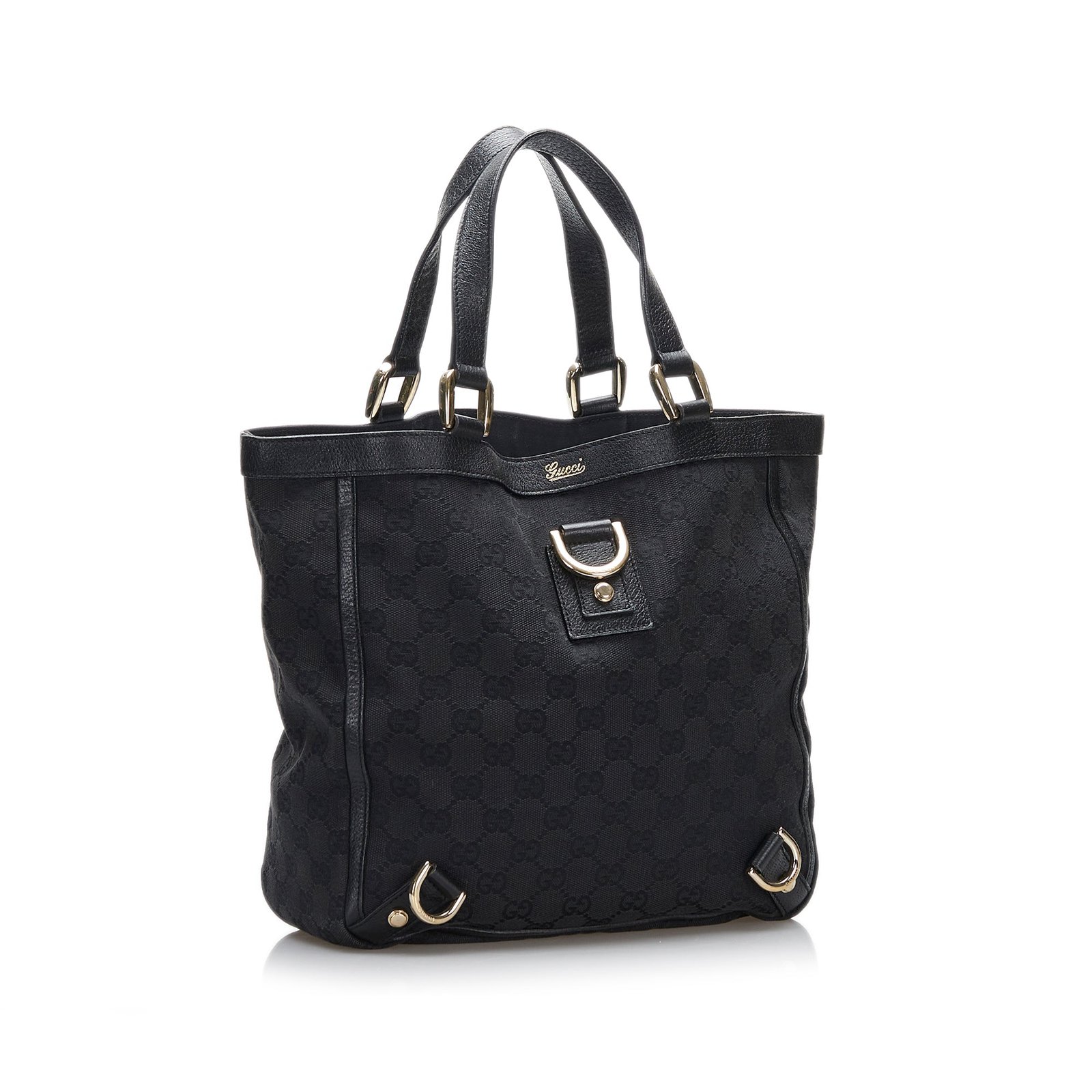 Gucci Abbey Tote Bag Black GG Canvas | AlmaBagz - Image 3