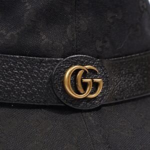 Gucci Monogram Bucket Hat Black Fabric M (58cm) | AlmaBagz