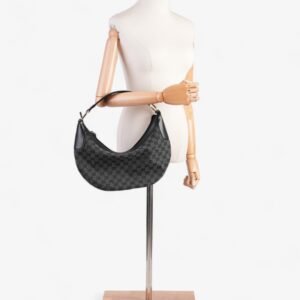 Gucci Half Moon Hobo Black Denim GG Supreme Denim | AlmaBagz