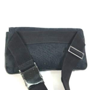 GUCCI Waist bag 146304 GG canvas / leather black GG Belt bag mens Used | AlmaBagz