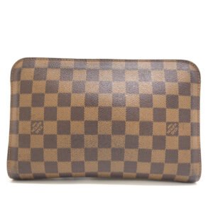 LOUIS VUITTON business bag N51993 leather Brown Clutch bag Damier Saint Louis mens Used | AlmaBagz