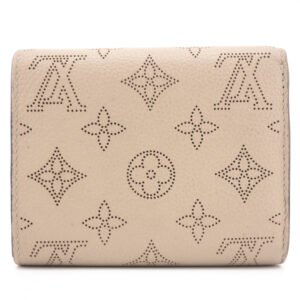 LOUIS VUITTON Bifold Wallet M62542 leather beige Mahina Portefeuille Iris Compact | AlmaBagz