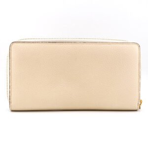 GUCCI Long Wallet Purse 570661 leather cream Zip Around Zumi Women Used | AlmaBagz