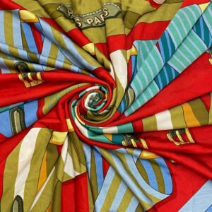 HERMES scarf silk Red Triangle Jean Women Used | AlmaBagz