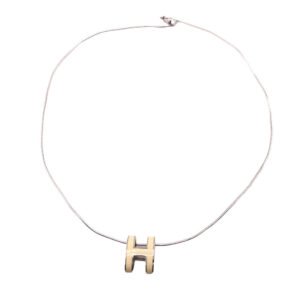 HERMES Necklace lacquer Silver Pop Ash H Women Used | AlmaBagz