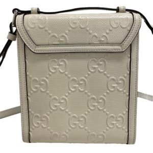GUCCI Shoulder Bag 625782 leather white GG emboss Women Used | AlmaBagz