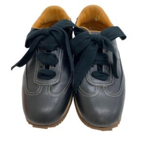 HERMES sneakers leather black Lining quick 37 | AlmaBagz