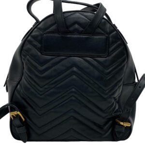 GUCCI Backpack leather black GG Marmont Women Used | AlmaBagz